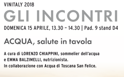 San Felice a Vinitaly 2018: Acqua, salute in tavola